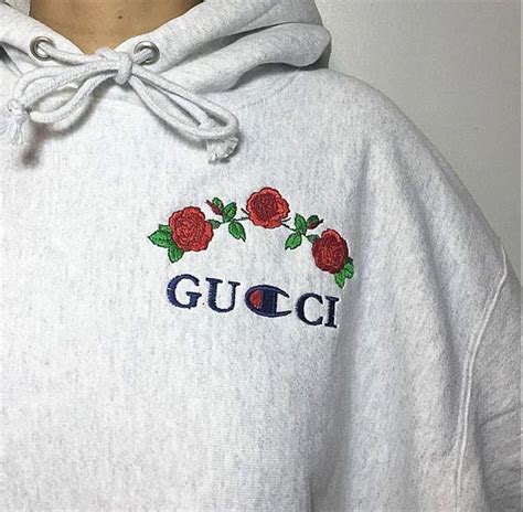 gucci champion flower hoodie|Gucci hoodie original price.